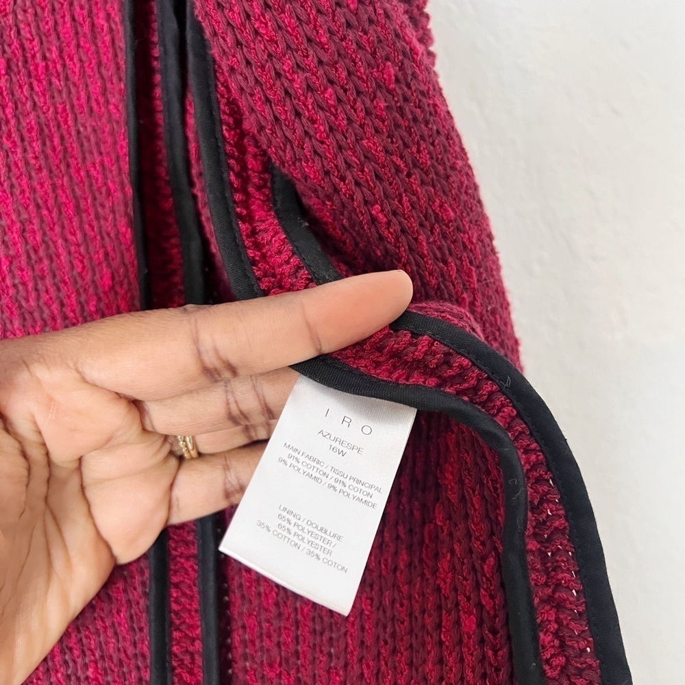 IRO Raspberry Fringe-Trim Tweed Jacket - Picture 7 of 8